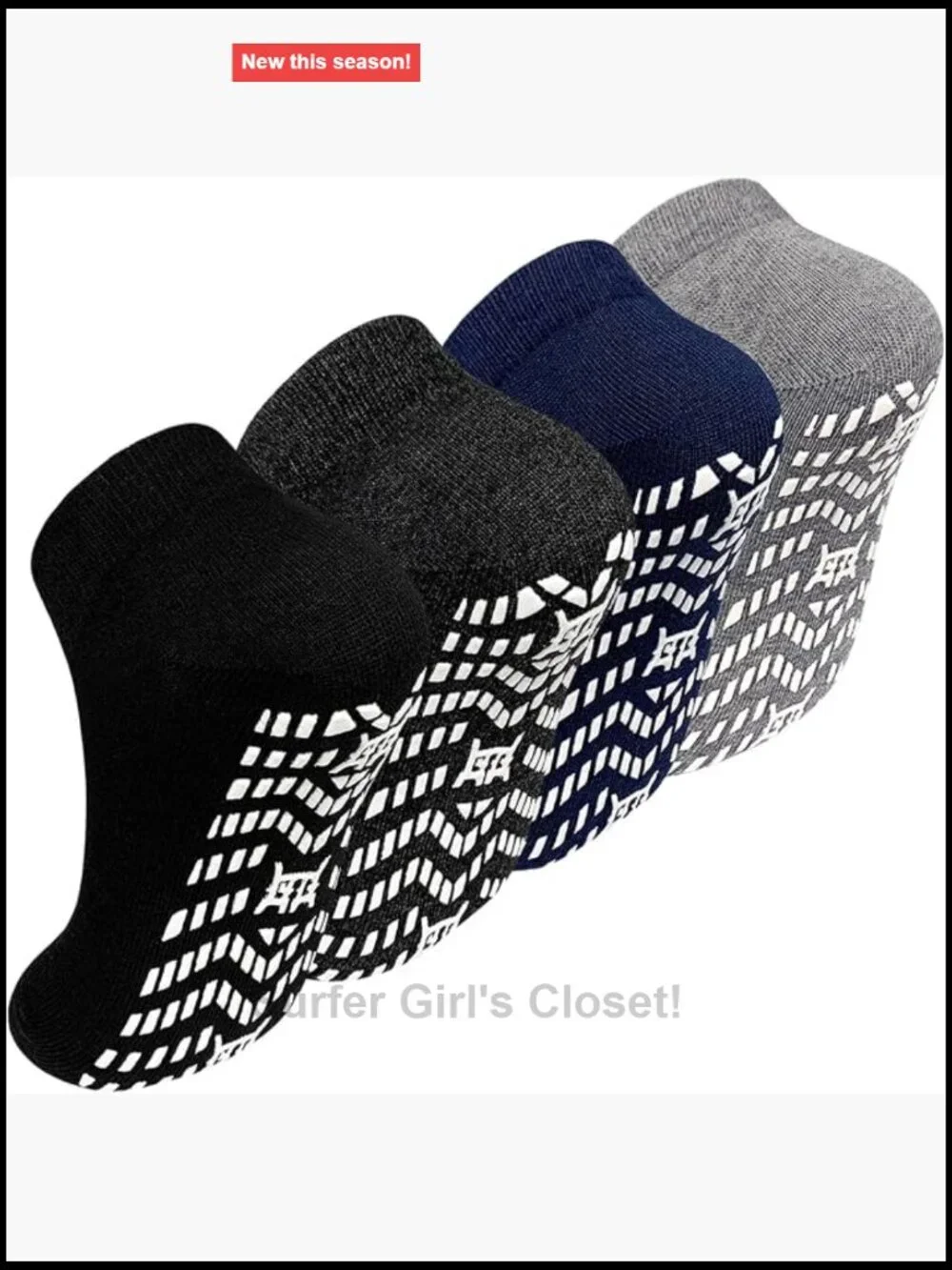 Non-Slip Grip Socks for Men Grippy Hospital Socks with Arch Support